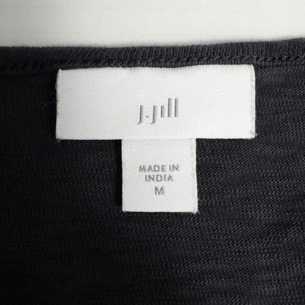 J Jill Embroidered Cotton Tunic Shift Dress Womens‎ Medium Gray Boho Lagenlook - Picture 3 of 16
